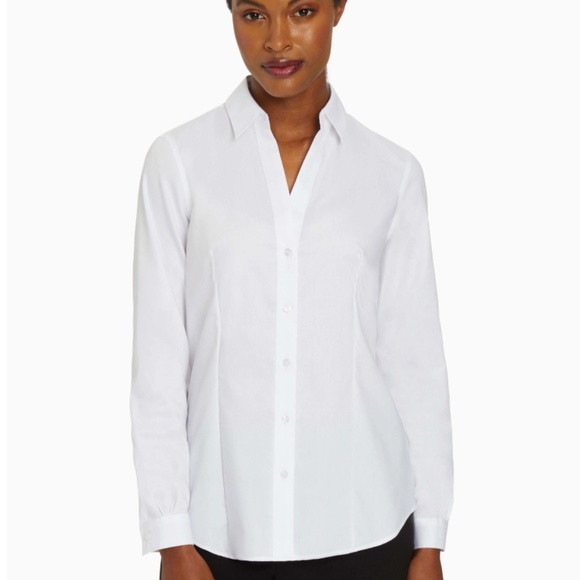 NEW! Jones New York No Iron White Shirt, Blouse, Size XS - Picture 1 of 11